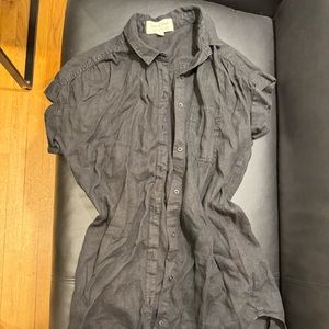 Black button down linen dress size small